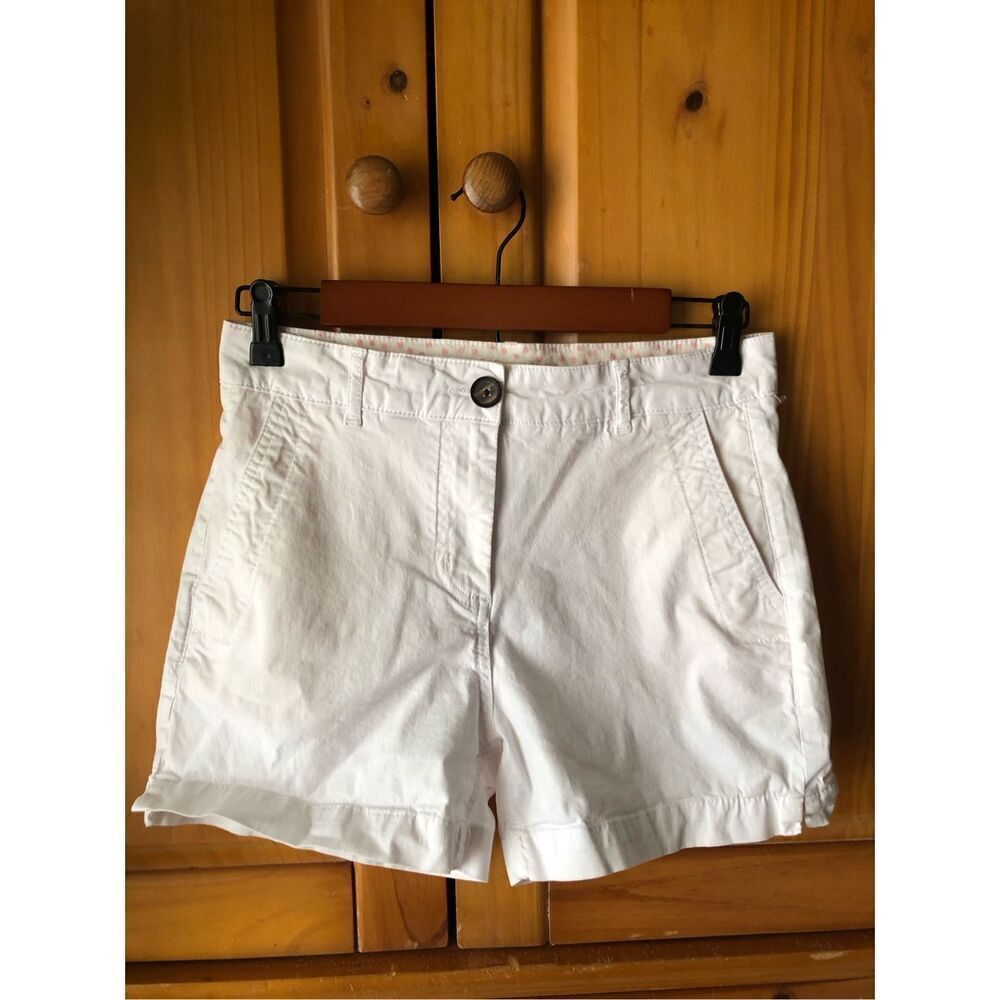 Boden Helena White Cotton Blend Womens Shorts US Size 4